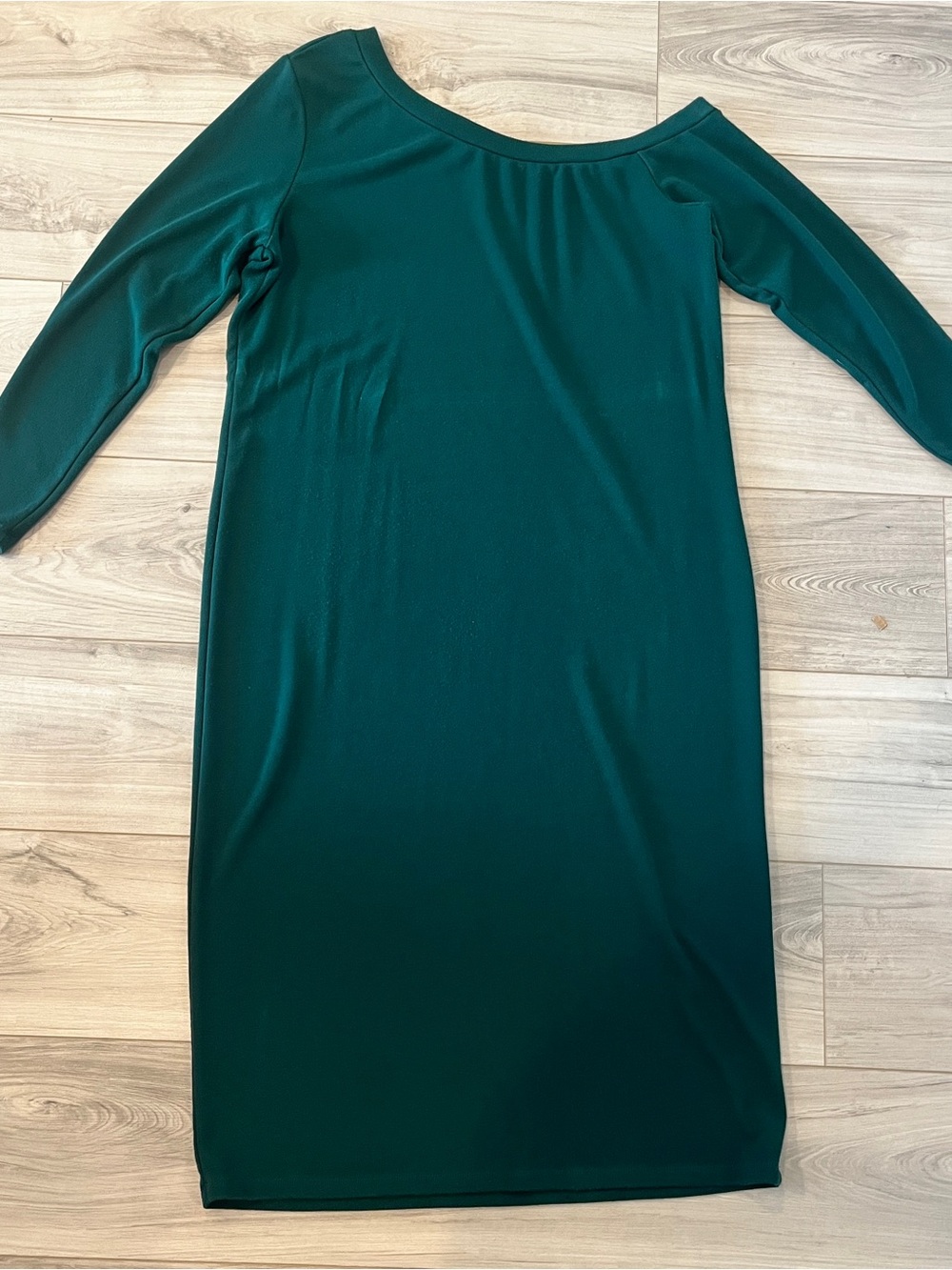 ELOQUII Women's Emerald Green Long Sleeve Sheath Dress Asymmetrical Neckline
